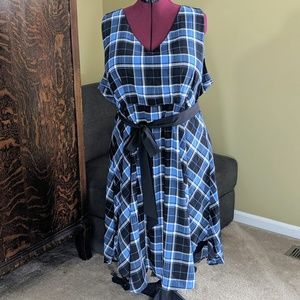 Yellow Rose Modcloth blue plaid Dress 3x